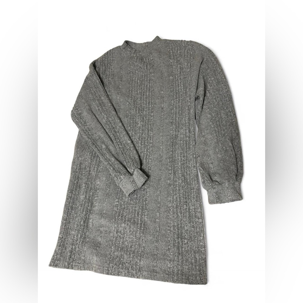 Gray Knit Sweater Dress